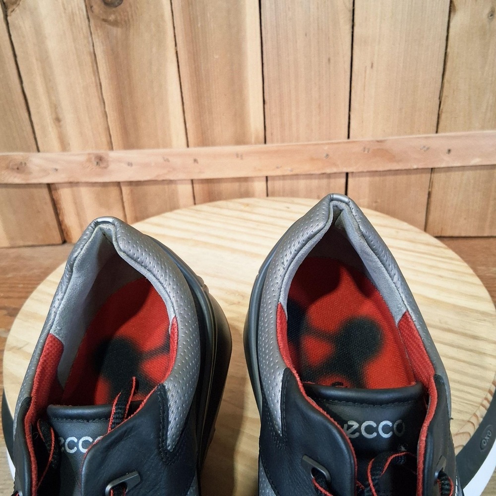 ECCO Base One Hydromax Golf Shoes Mens 12 46 EU Black Leather Spiked Sneakers - Picture 9 of 9